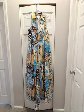 NWT LILLY PULITZER MARRIA STRETCH MAXI DRESS SIZE 8 BREEZY AQUA OVERSIZED LILLYS